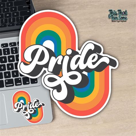 Holo Retro Pride Sticker Gay Pride Decal Rainbow Pride Peel And Stick