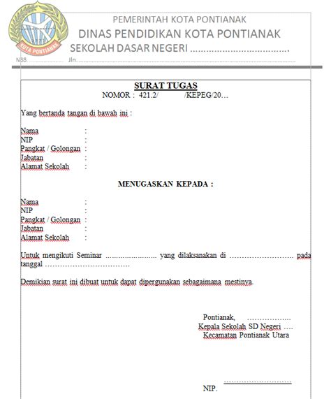 Detail Contoh Format Surat Tugas Koleksi Nomer 24