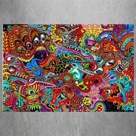 Psychedelic Art Canvas Print Painting Poster Wall Pictures For Room