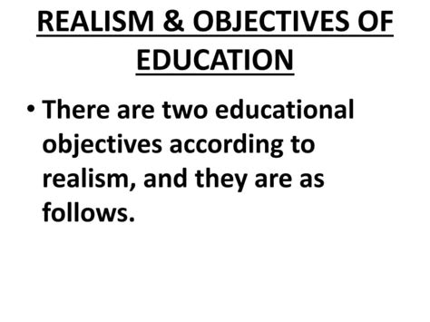 Philosophy Of Realism Education Ppt