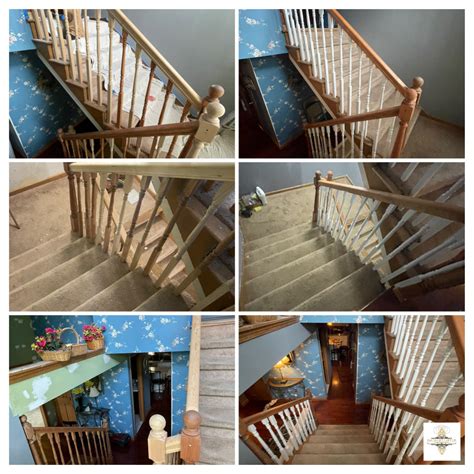 Wall Balusters Railing Renovation Midcentury Staircase Boston