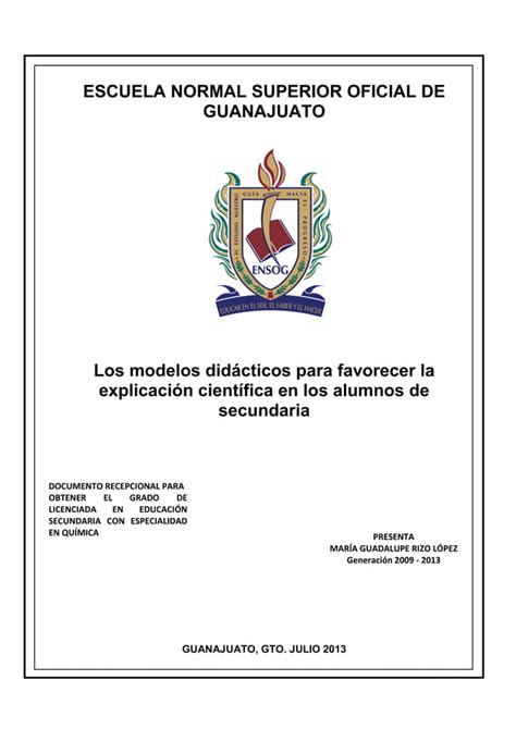 Documento recepcional los modelos didácticos para favorecer la