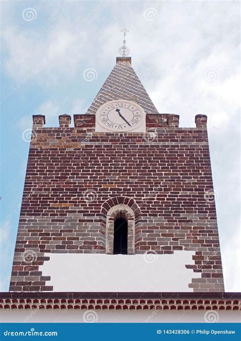 Bell Tower And Clock On The Historic Cathedral Of Our Lady Of The