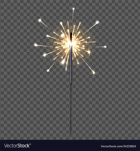 Birthday party sparklers lights yellow holiday Vector Image