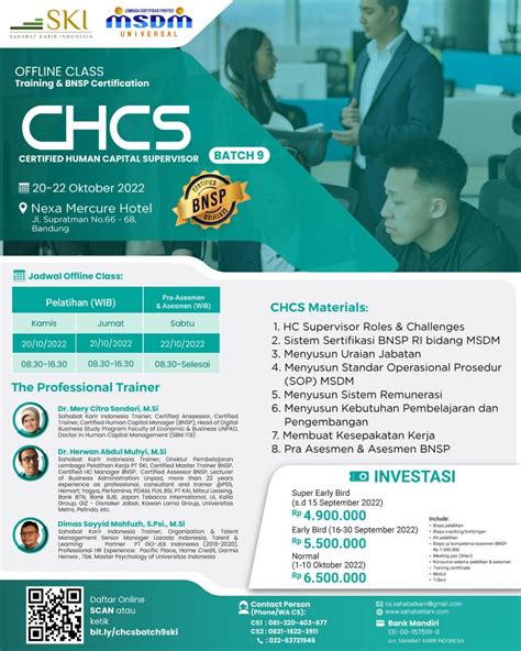 OFFLINE NIGHT CLASS TRAINING CERTIFIED HC SUPERVISOR CHCS Pelatihan