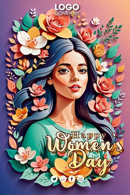 Premium Psd Psd March International Womens Day Illustration Of A