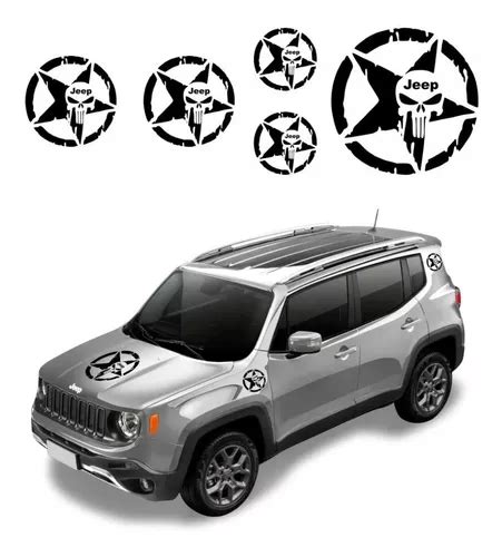 Kit Adesivo Estrelas Justiceiro Para Jeep Renegade Parcelamento