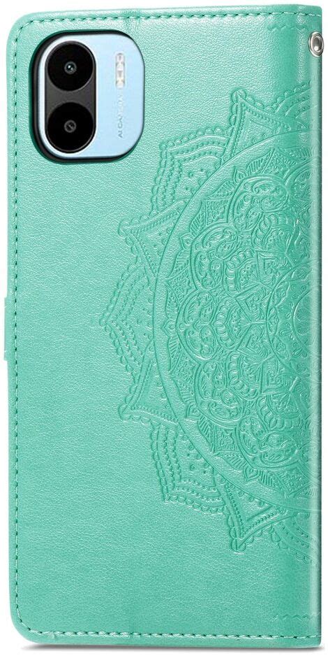 Xiaomi Redmi A1 A2 Hoesje Mandala Book Case Met Pasjeshouder Groen