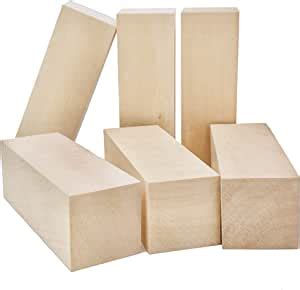 Thiecoc Basswood Carving Blocks Set 6 Pcs 15x5x5 Cm Basswood For Wood