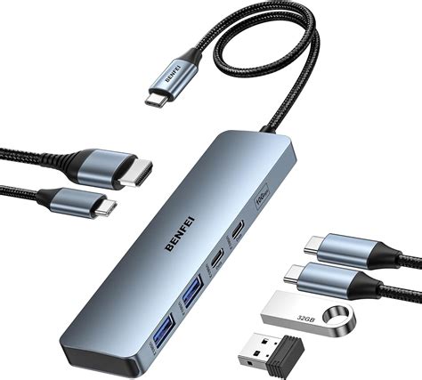 Benfei Usb C Hub In With Hdmi K Hz W Power Delivery Gbps