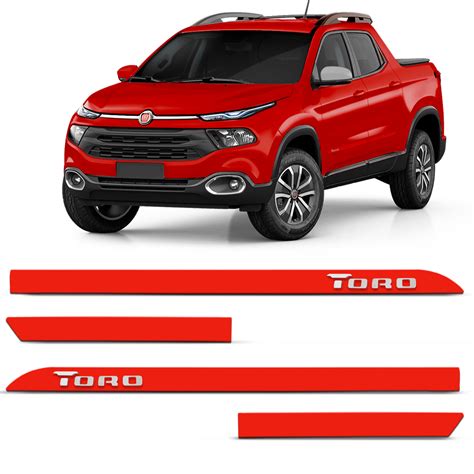 Friso Lateral Fiat Toro 2016 A 2023 Vermelho Colorado General Car