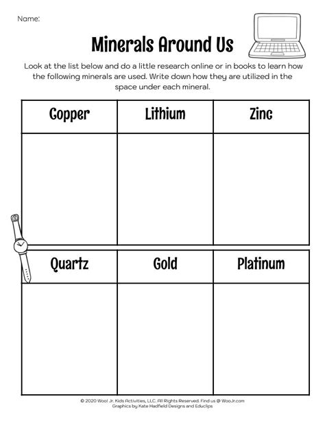 Mineral Worksheet For 2nd Grade