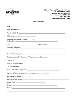 Fillable Online Bio Form For All Nominees Fax Email Print Pdffiller