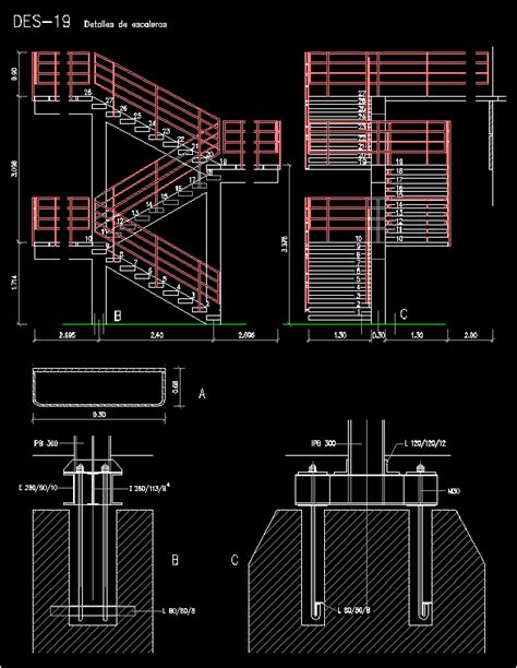 Escalera En Autocad Librería Cad