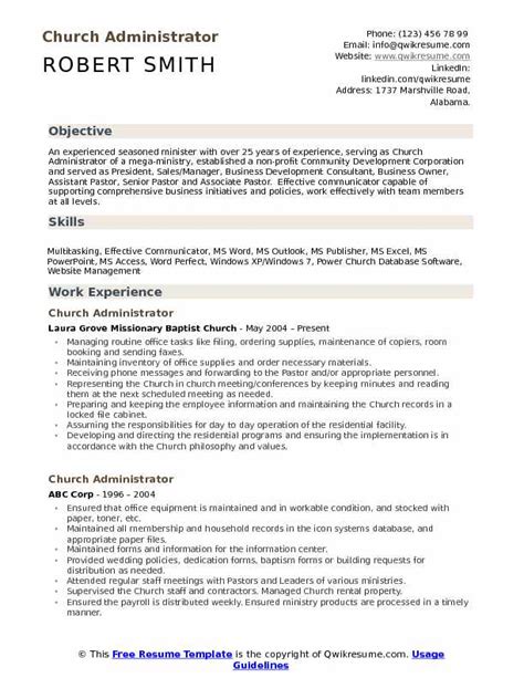 10 Church Administrator Resume Samples And Templates For 2025