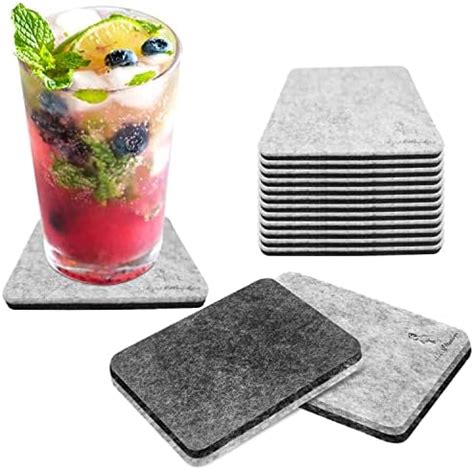 Amazon Hahafelt Set Of Felt Coasters For Drink Cork Coasters