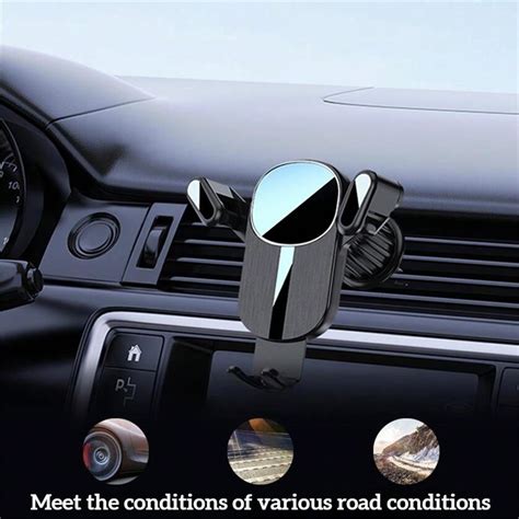 1pc Black Car Vent Phone Mount For Car 2023 Upgraded Stainless Steel