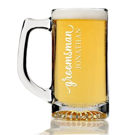 Groomsmen Beer Glass Etsy