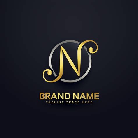 Free Vector | Golden luxury letter n logo design