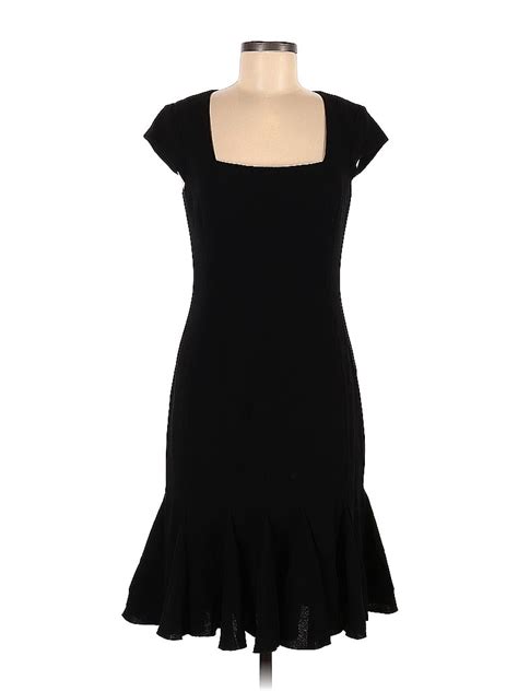 Bcbgmaxazria 100 Polyester Solid Black Cocktail Dress Size 6 86 Off