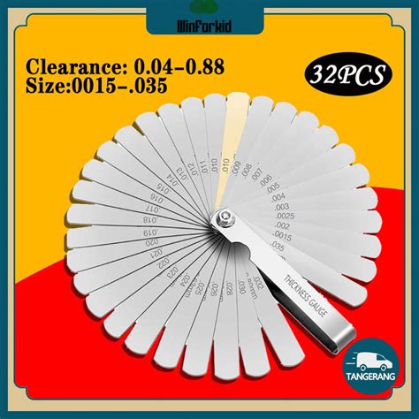 Jual 32 Blades Combination Feeler Gauge Metric Imperial Gapped Filler