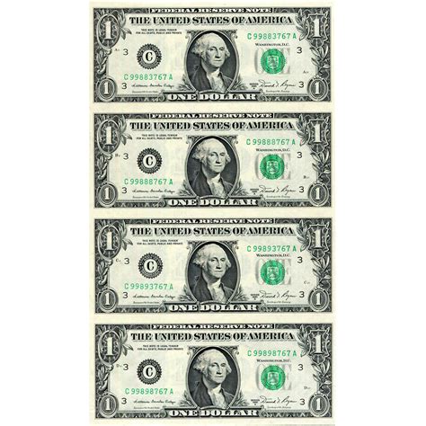 $1 Uncut Currency Sheets | Golden Eagle Coins