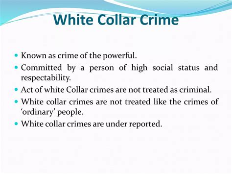 White Collar Crime Definition Extent Forms In India Ppt