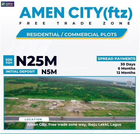 For Sale Commercial Land With C Of O Amen City Ftz Ibeju Lekki