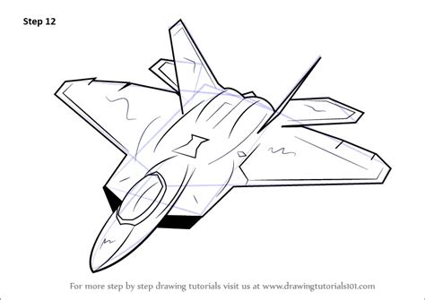 How to Draw Lockheed Martin F-22 Raptor (Fighter Jets) Step by Step ...