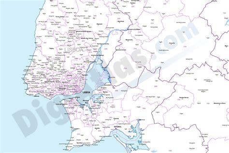 Portugal Mapa De Códigos Postales De 4 Dígitos