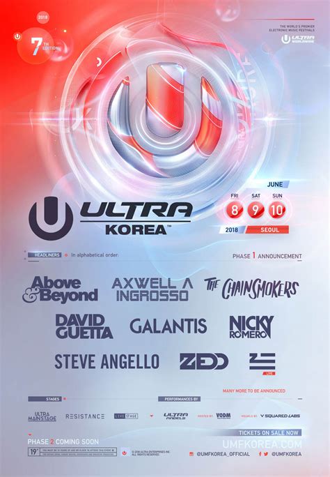 Ultra Worldwide Presents Phase 1 Artists For Ultra Korea 2018 Ultra