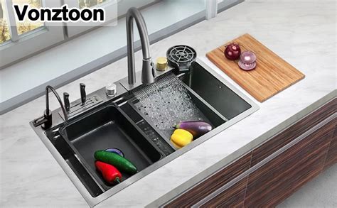 Kitchen Sink Set 304 Stainless Steel Nano Raindance Waterfall Sink Home Sink Vegetable Basin