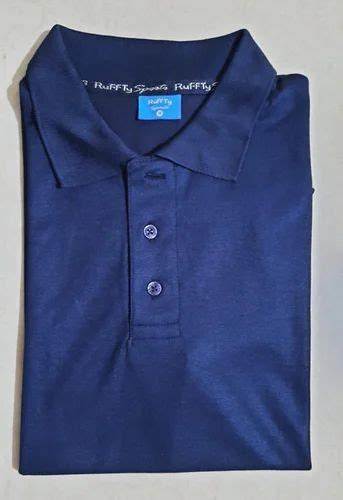 Plain Men Blue Polycotton Polo T Shirts At Rs Piece In Mumbai Id