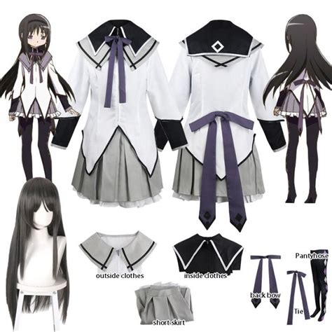 Ainime Puella Magi Madoka Magica Cosplay Akemi Homura Cosplay Costume Short Skirt Jk Uniform