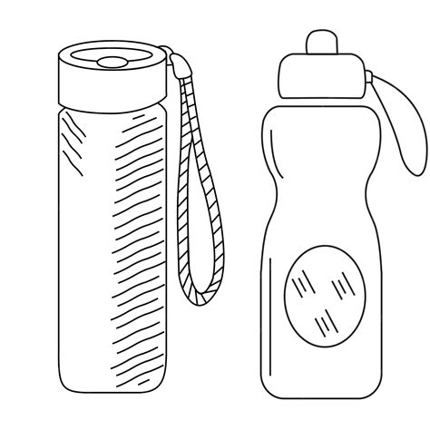 Premium Vector Water Bottle Line Shapes Thin Line Design Vector