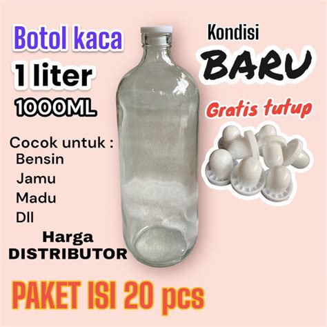 Jual Paket Isi 20 Pcs Botol 1000ml Botol Kaca Botol Bensin Botol Jamu