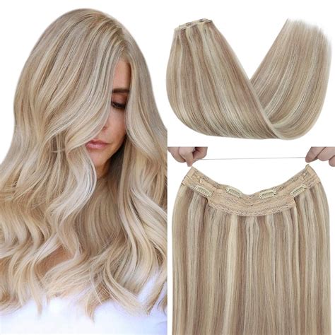 Amazon VeSunny Halo Extensions Human Hair 20inch Hidden Crown