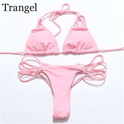 Trangel Heart Bikini Set Brazilian Bikini Sexy Women Swimsuit Thong