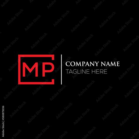 Mp Letter Logo Design On Black Background Mp Creative Initials Letter