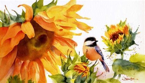 Susan Crouch Art Sunshine On My Shoulders Chickadee And Art Of