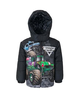 Monster Jam Toddler Boys Zip Up Puffer Jacket to Grave Digger El Toro ...