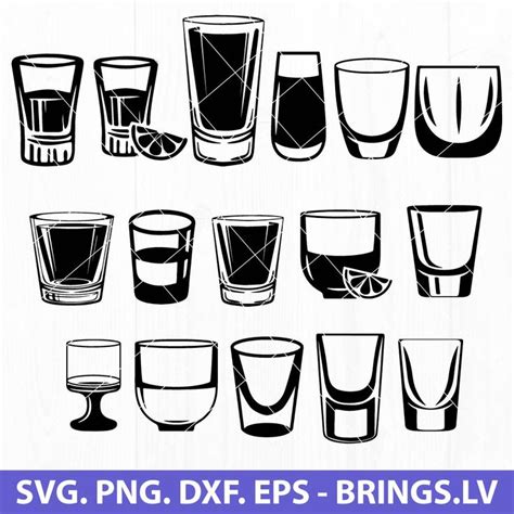 Shot Glass SVG PNG DXF EPS Cut Files For Cricut And Silhouette Vector