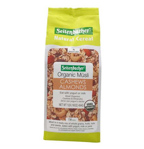 SEITENBACHER MUESLI CASHEW ALMOND CEREAL GLUTEN FREE 454GR