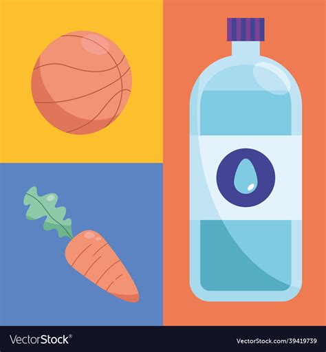 Healthy Lifestyle Icon Set Royalty Free Vector Image