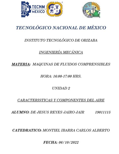 Caracteristicas Y Componentes Del Aire Tecnolgico Nacional De M