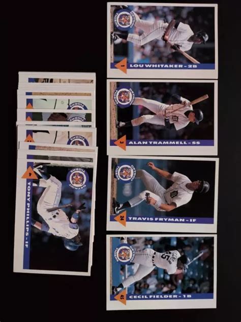 SET DE 27 cartes équipe de baseball Detroit Tigers 1991 Kroger Coke