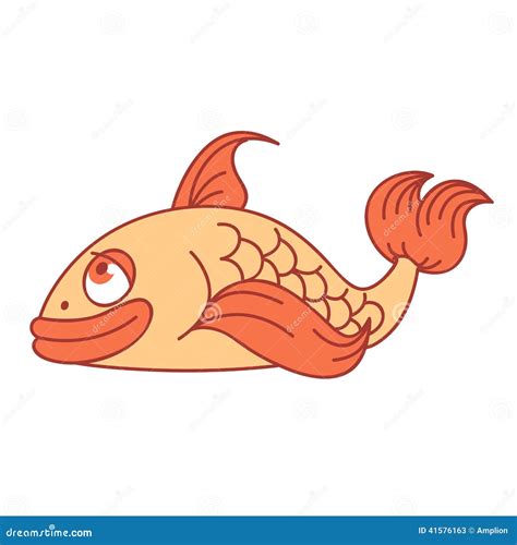 Smiling fish stock vector. Illustration of orange, cute - 41576163