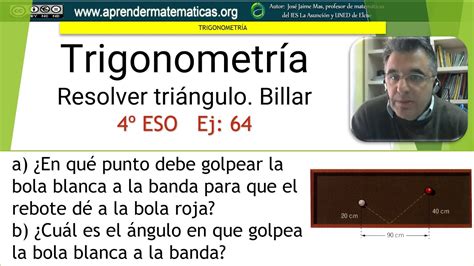 Trigonometría Resolver Triángulos Billar 4 Eso 06 064 José Jaime