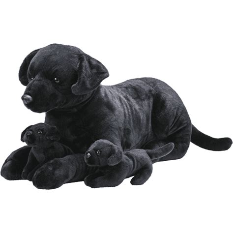 Wild Republic Peluche Chien Labrador Cuddlekins Jumbo Mom Puppies Noir