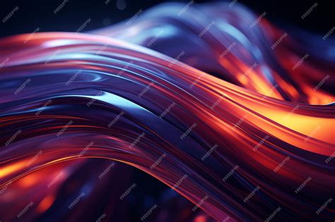 Premium Ai Image 3d Render Abstract Neon Background Colorful Glowing Lines Digital Data Transfer